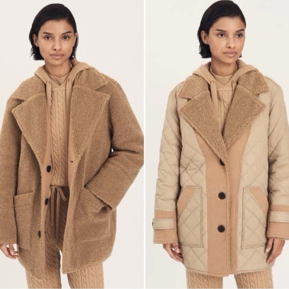 Reversible Women's Quilted Tan Jacket by Derek Lam